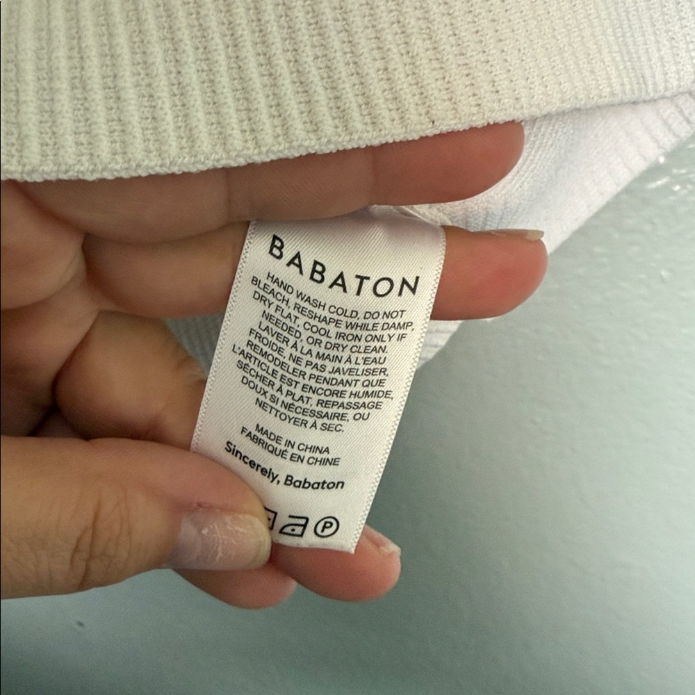 Babaton White Ribbed Crop Top - Picture 3 of 3